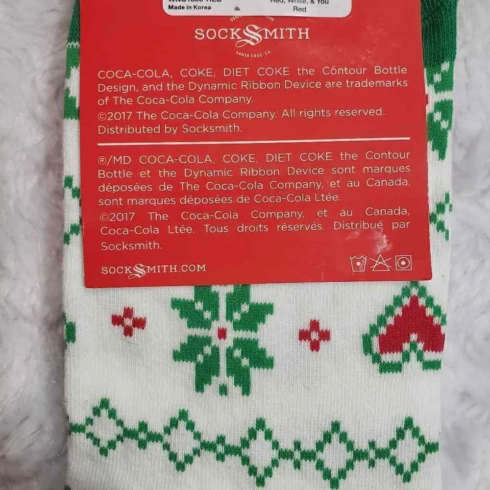 NWT Coca Cola holiday Polar Bear socks womens shoe 5-10.5